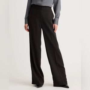 Quince Black Stretch Crepe Classic Trouser Pants